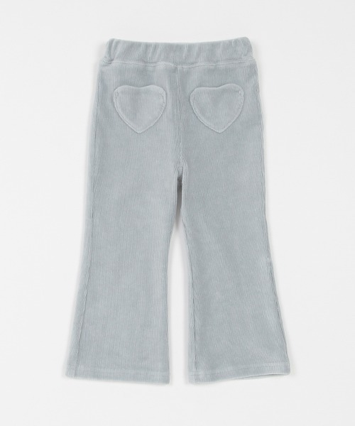 petit main（プティマイン）の「カットコールフレアパンツ（スウェットパンツ・キッズ・ピンク/ブラック/アイボリー/ダークブラウン/グレイッシュブルー・120cm/100cm/130cm/80ｃｍ/90cm/110cm）」の4枚目の写真