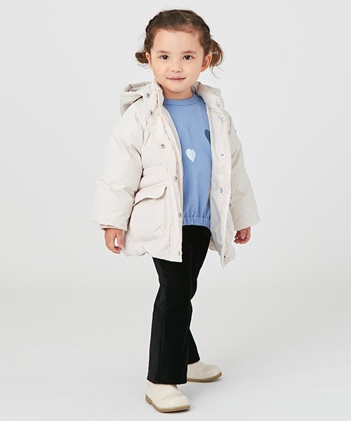 petit main（プティマイン）の「カットコールフレアパンツ（スウェットパンツ・キッズ・ピンク/ブラック/アイボリー/ダークブラウン/グレイッシュブルー・120cm/100cm/130cm/80ｃｍ/90cm/110cm）」の7枚目の写真