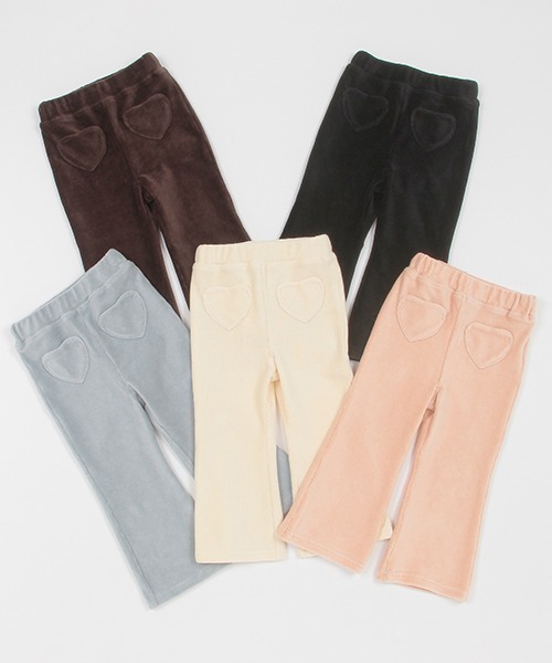 petit main（プティマイン）の「カットコールフレアパンツ（スウェットパンツ・キッズ・ピンク/ブラック/アイボリー/ダークブラウン/グレイッシュブルー・120cm/100cm/130cm/80ｃｍ/90cm/110cm）」の16枚目の写真