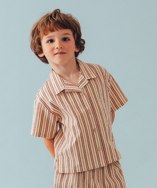 こども ビームス（コドモビームス）の「こども ビームス / ストライプ オープンカラー シャツ 24（90～130cm）（シャツ/ブラウス・キッズ・レッド/ブルー系その他4・130/120/110/100/90）」の10枚目の写真