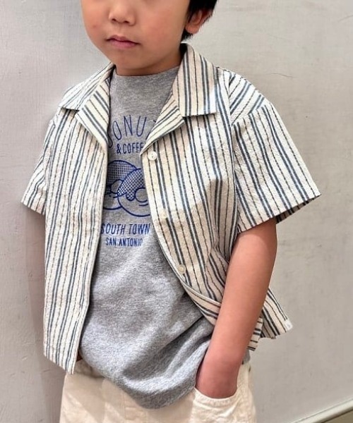 こども ビームス（コドモビームス）の「こども ビームス / ストライプ オープンカラー シャツ 24（90～130cm）（シャツ/ブラウス・キッズ・レッド/ブルー系その他4・130/120/110/100/90）」の2枚目の写真