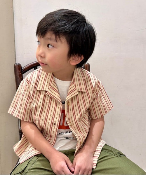 こども ビームス（コドモビームス）の「こども ビームス / ストライプ オープンカラー シャツ 24（90～130cm）（シャツ/ブラウス・キッズ・レッド/ブルー系その他4・130/120/110/100/90）」の3枚目の写真