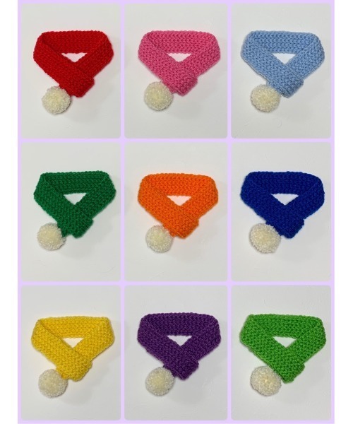 tone(トーン)の「【MocoHouse】手編みのペット用マフラー/ 犬マフラー / ペット防寒(SU)(その他ペットグッズ・レディース・グリーン/ライトブルー/パープル/ライトグリーン/レッド/イエロー/ピンク/オレンジ/ブルー・SMALL/MEDIUM/LARGE/X-SMALL)」の11枚目の写真