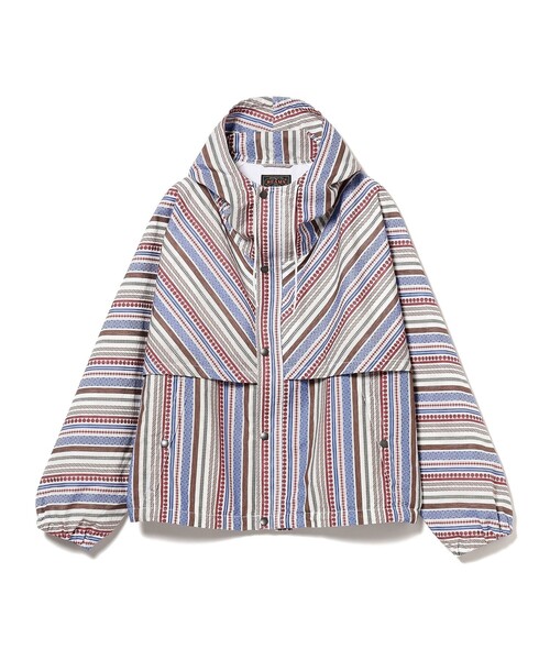 BEAMS PLUS(ビームスプラス)の「BEAMS PLUS / ジャカード ストライプ クルーザー ジャケット(ブルゾン・メンズ・ホワイト/オリーブ・XL/L/M/S)」の6枚目の写真