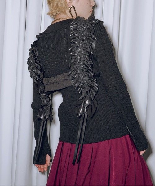 Ezick（エジック）の「Multi-layered 2way フリルハーネス（サスペンダー・レディース・シルバー/グレー/ブラック/その他/ブラック×ゴールド/シルバーグレー・FREE）」の21枚目の写真