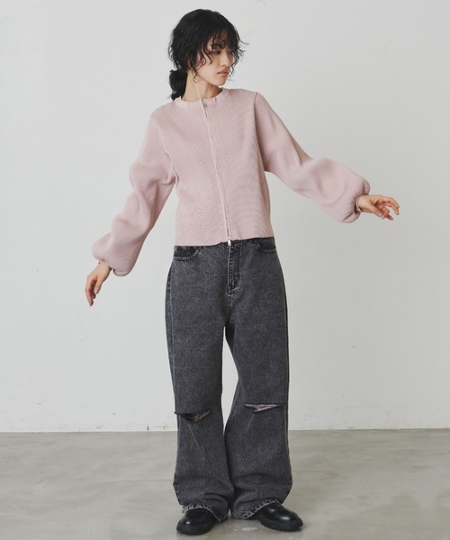 セール】ダメージストレートデニム【S,M,Lサイズ展開】（デニム