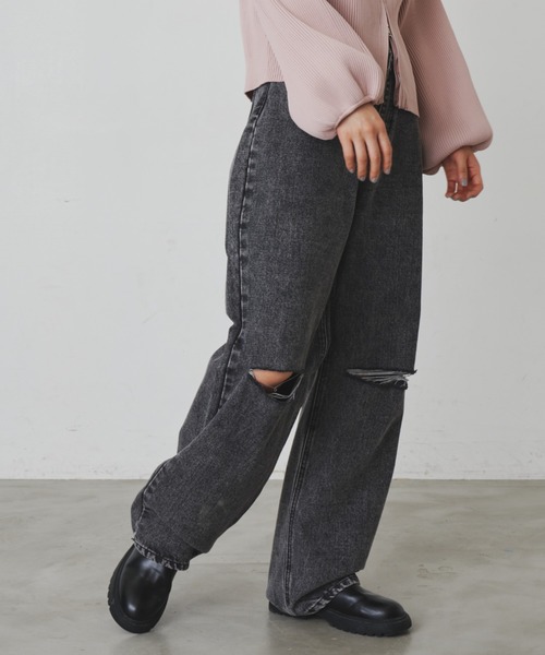 Aunt Marie's（アントマリーズ）の「ダメージストレートデニム【S,M,L