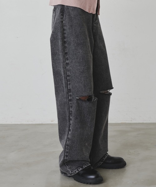 Aunt Marie's（アントマリーズ）の「ダメージストレートデニム【S,M,L