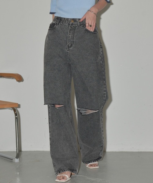 JUNYA WATANABE ダメージストレートデニム Sサイズ JUNYA WATANABE