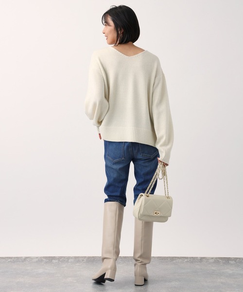 BARNYARDSTORM（バンヤードストーム）の「BARNYARDSTORM / キレイめ2WAYニット（ニット/セーター・レディース・モカ/ホワイト/ブルー・FREE）」の21枚目の写真