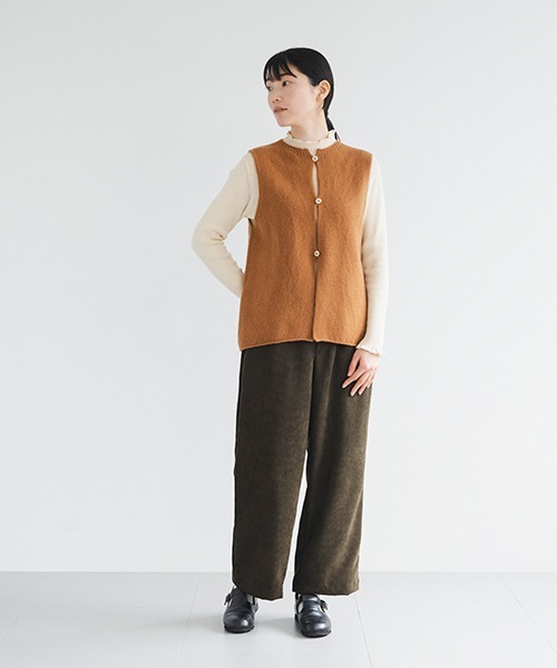 【セール】ラムウールカシミヤオープンベスト（ベスト）｜D（ディー）