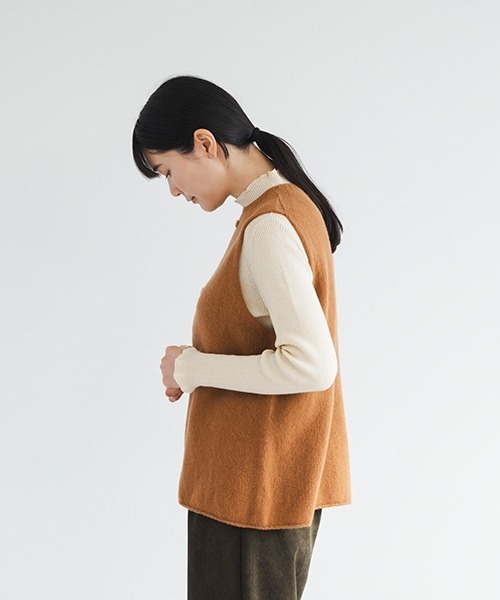 【セール】ラムウールカシミヤオープンベスト（ベスト）｜D（ディー）