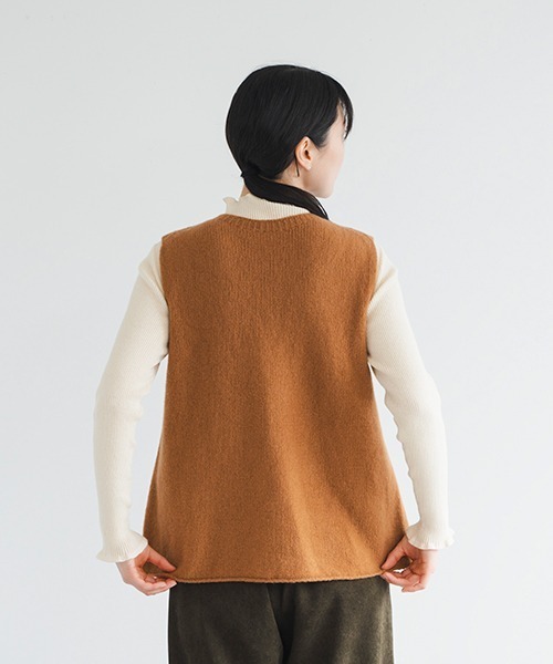 【セール】ラムウールカシミヤオープンベスト（ベスト）｜D（ディー）