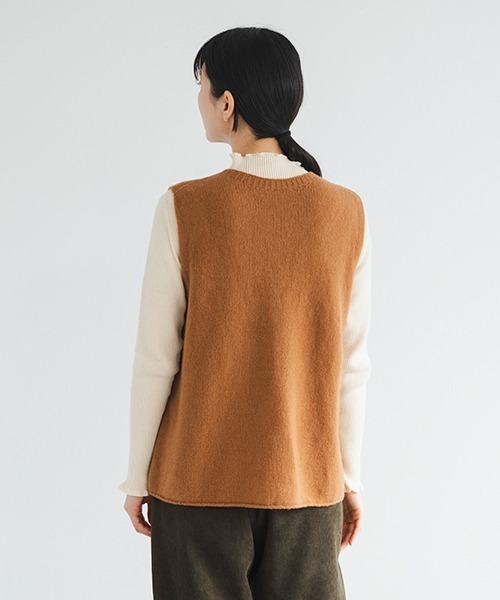 【セール】ラムウールカシミヤオープンベスト（ベスト）｜D（ディー）