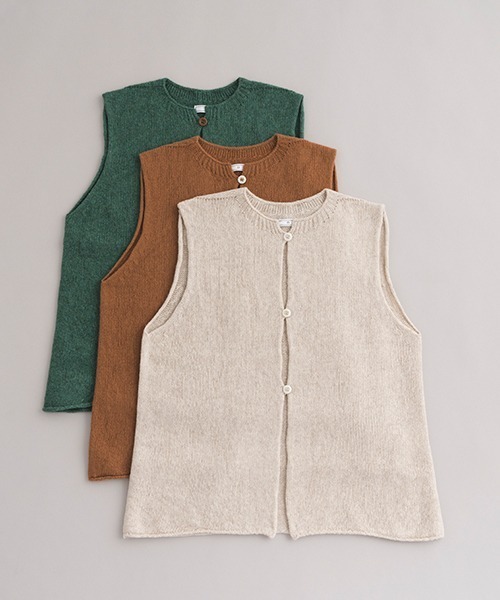 【セール】ラムウールカシミヤオープンベスト（ベスト）｜D（ディー）