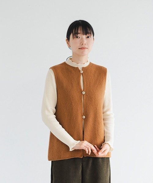 【セール】ラムウールカシミヤオープンベスト（ベスト）｜D（ディー）