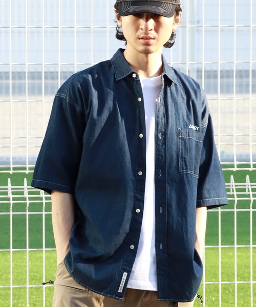 GERRY（ジェリー）の「【GERRY/ジェリー】 4.5ozデニム ワンポイント刺繍 ショートスリーブシャツ（シャツ/ブラウス・メンズ・ブラック/ネイビー/ブルー・LL/L/M）」の19枚目の写真