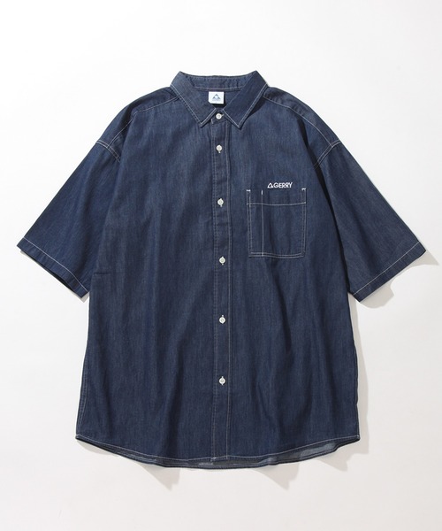GERRY（ジェリー）の「【GERRY/ジェリー】 4.5ozデニム ワンポイント刺繍 ショートスリーブシャツ（シャツ/ブラウス・メンズ・ブラック/ネイビー/ブルー・LL/L/M）」の22枚目の写真