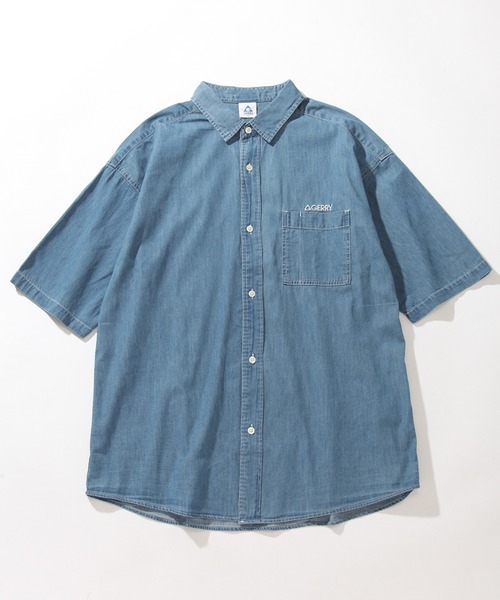 GERRY（ジェリー）の「【GERRY/ジェリー】 4.5ozデニム ワンポイント刺繍 ショートスリーブシャツ（シャツ/ブラウス・メンズ・ブラック/ネイビー/ブルー・LL/L/M）」の21枚目の写真