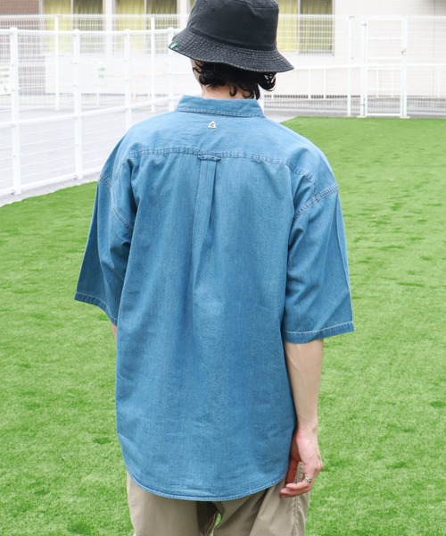 GERRY（ジェリー）の「【GERRY/ジェリー】 4.5ozデニム ワンポイント刺繍 ショートスリーブシャツ（シャツ/ブラウス・メンズ・ブラック/ネイビー/ブルー・LL/L/M）」の13枚目の写真