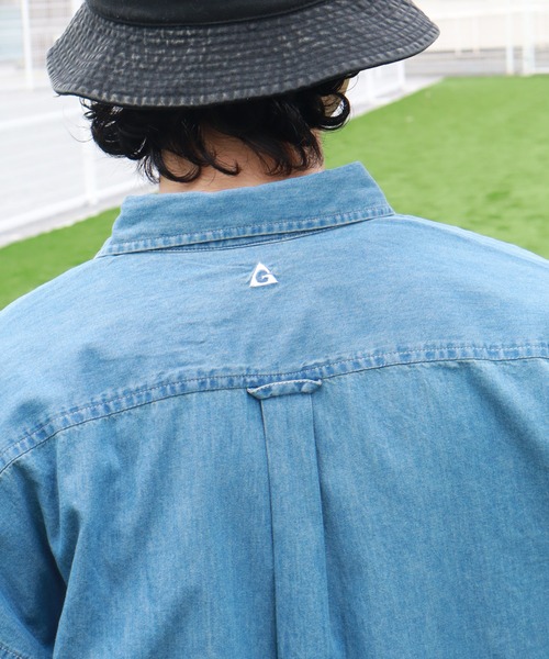 GERRY（ジェリー）の「【GERRY/ジェリー】 4.5ozデニム ワンポイント刺繍 ショートスリーブシャツ（シャツ/ブラウス・メンズ・ブラック/ネイビー/ブルー・LL/L/M）」の11枚目の写真