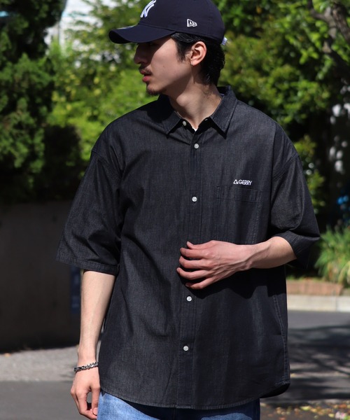 GERRY(ジェリー)の「【GERRY/ジェリー】 4.5ozデニム ワンポイント刺繍 ショートスリーブシャツ(シャツ/ブラウス・メンズ・ブラック/ネイビー/ブルー・LL/L/M)」の17枚目の写真