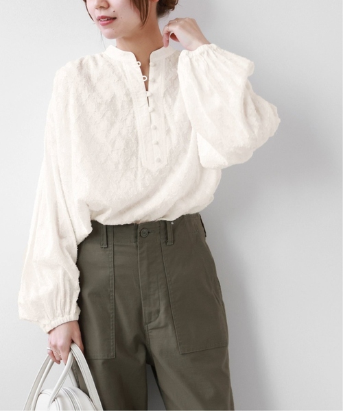 追加7》コットンジャガードギャザーブラウス（シャツ/ブラウス