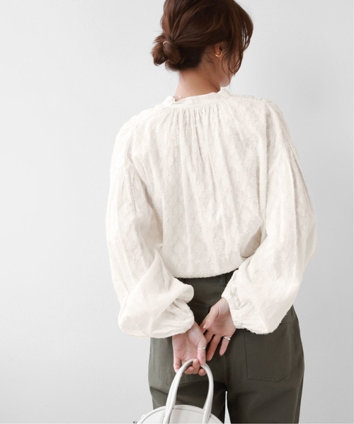 追加7》コットンジャガードギャザーブラウス（シャツ/ブラウス