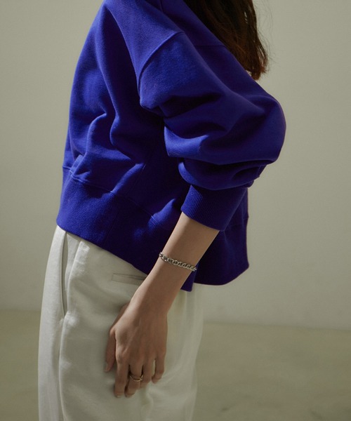 SALON adam et rope'（サロン アダム エ ロペ）の「フォルムクロップドスウェットプルオーバー（スウェット・レディース・ブルー/ホワイト/ブラック・FREE）」の14枚目の写真