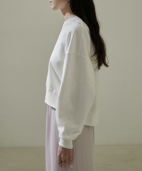 SALON adam et rope'（サロン アダム エ ロペ）の「フォルムクロップドスウェットプルオーバー（スウェット・レディース・ブルー/ホワイト/ブラック・FREE）」の16枚目の写真