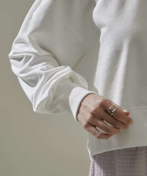 SALON adam et rope'（サロン アダム エ ロペ）の「フォルムクロップドスウェットプルオーバー（スウェット・レディース・ブルー/ホワイト/ブラック・FREE）」の20枚目の写真