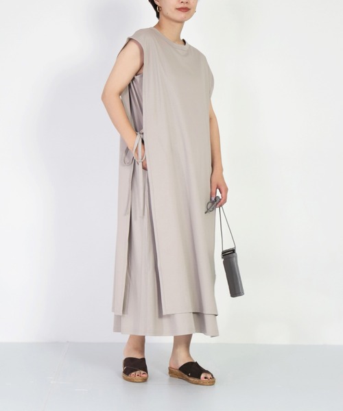【セール】[ OWLEYE by domingo / アウルアイ ] 60/-シルケットスムース レイヤードワンピース（ワンピース）｜OWLEYE by domingo（アウルアイ バイドミンゴ）