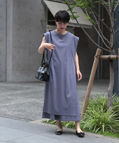 【セール】[ OWLEYE by domingo / アウルアイ ] 60/-シルケットスムース レイヤードワンピース（ワンピース）｜OWLEYE by domingo（アウルアイ バイドミンゴ）