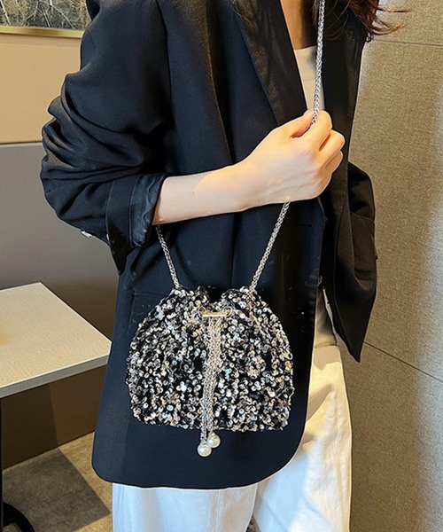 TONE SELECT GOODS(トーンセレクトグッズ)の「urbanfemine./スパンコールショルダーバッグ U7178(ショルダーバッグ・レディース・シルバー/ブラック・FREE)」の2枚目の写真
