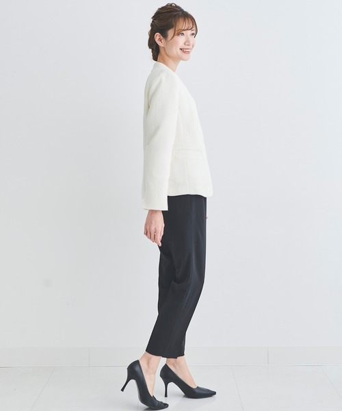 DRESS LAB(ドレスラボ)の「【手洗い可/セレモニースーツ】ツイードノーカラージャケット・タックセンタープレスパンツ 2点セット ≪卒業式 入学式 ママスーツ≫(スーツセット・レディース・ネイビー/アイボリー/ブラック・LL/L/S/M)」の22枚目の写真