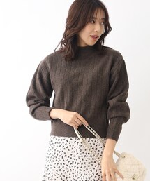 index | ≪5color≫ ワイドリブハイネックニット/ボリューム袖【洗濯機洗い可】(ニット/セーター)