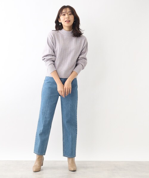 index（インデックス）の「◆≪5color≫ ワイドリブハイネックニット/ボリューム袖【洗濯機洗い可】（ニット/セーター・レディース・ブラウン系/ブルー/ライトグレー/ピンク系/パープル・40/42/38/36）」の15枚目の写真