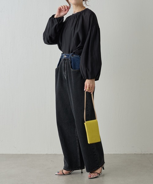 COLLAGE GALLARDAGALANTE(コラージュガリャルダガランテ)の「前後2WAY/ボリュームブラウス(シャツ/ブラウス・レディース・ブラック/ブルー/チャコールグレー/オフホワイト・FREE)」の10枚目の写真