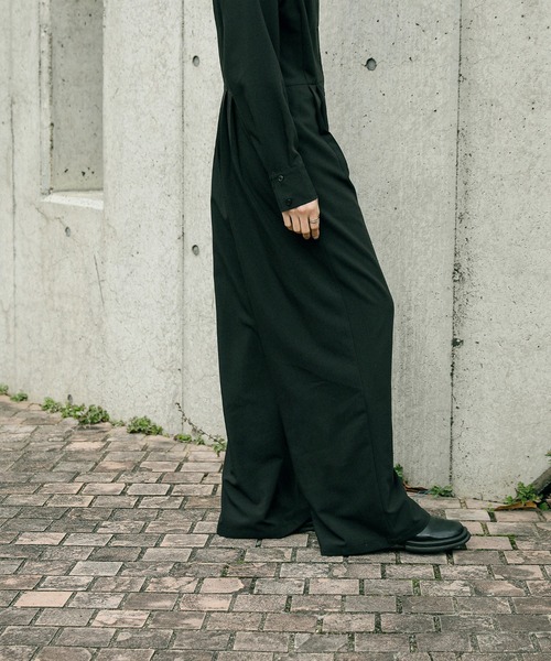 select MOCA（セレクトモカ）の「ノーカラーウエストタックオールインワン（つなぎ/オールインワン・レディース・ブラック・MEDIUM/LARGE）」の7枚目の写真