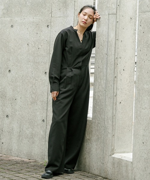 select MOCA（セレクトモカ）の「ノーカラーウエストタックオールインワン（つなぎ/オールインワン・レディース・ブラック・MEDIUM/LARGE）」の8枚目の写真
