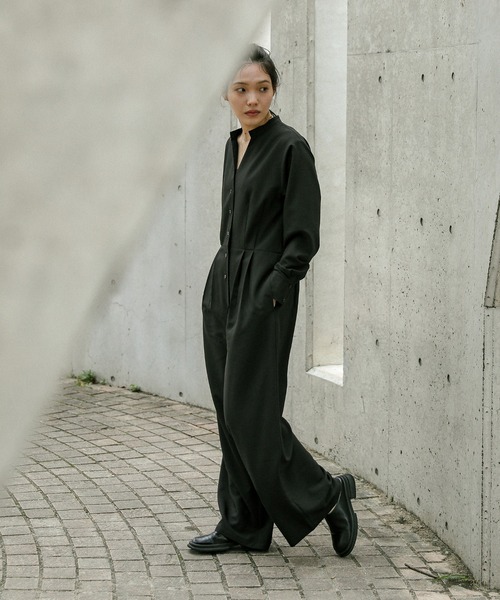 select MOCA（セレクトモカ）の「ノーカラーウエストタックオールインワン（つなぎ/オールインワン・レディース・ブラック・MEDIUM/LARGE）」の9枚目の写真