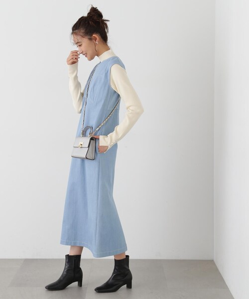 N.(N. Natural Beauty Basic)(エヌエヌナチュラルビューティーベーシック)の「◆スリットカフス総針ニット(ニット/セーター・レディース・オフホワイト/ホワイト×ブラック/グレー/ピンク・MEDIUM)」の11枚目の写真