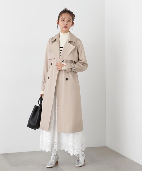 N.(N. Natural Beauty Basic)(エヌエヌナチュラルビューティーベーシック)の「◆スリットカフス総針ニット(ニット/セーター・レディース・オフホワイト/ホワイト×ブラック/グレー/ピンク・MEDIUM)」の9枚目の写真