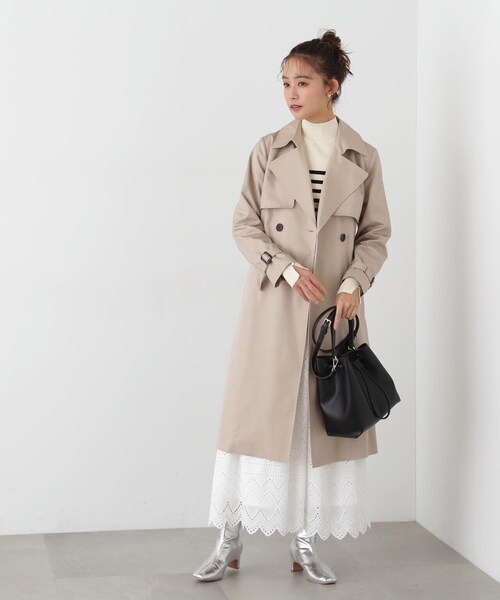 N.(N. Natural Beauty Basic)(エヌエヌナチュラルビューティーベーシック)の「◆スリットカフス総針ニット(ニット/セーター・レディース・オフホワイト/ホワイト×ブラック/グレー/ピンク・MEDIUM)」の5枚目の写真