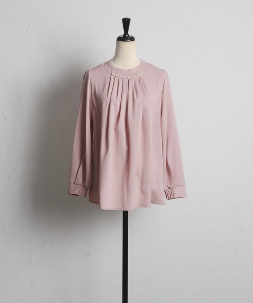 tocco closet（トッコ　クローゼット）の「パール付きタック入りベネシャンブラウス（シャツ/ブラウス・レディース・アイボリー/ピンク/ライトグレー/ネイビー・M）」の20枚目の写真