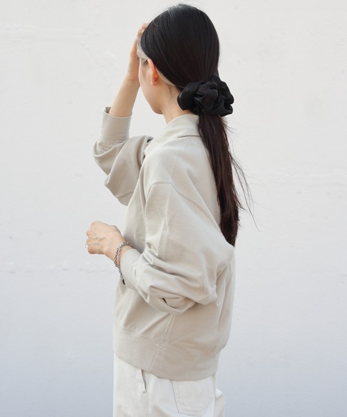 GYMPHLEX(ジムフレックス)の「GYMPHLEX/ジムフレックス ハーフジッププルオーバー HALF ZIP PULLOVER GY-C0321 TRI(スウェット・レディース・ライトベージュ/ダークネイビー/オフホワイト・14)」の5枚目の写真