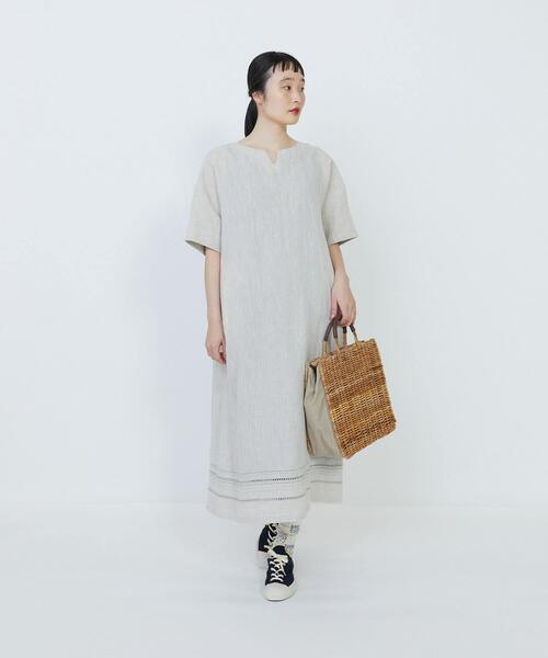 セール】リネンエンブロイダリーワンピース（ワンピース）｜LOISIR  