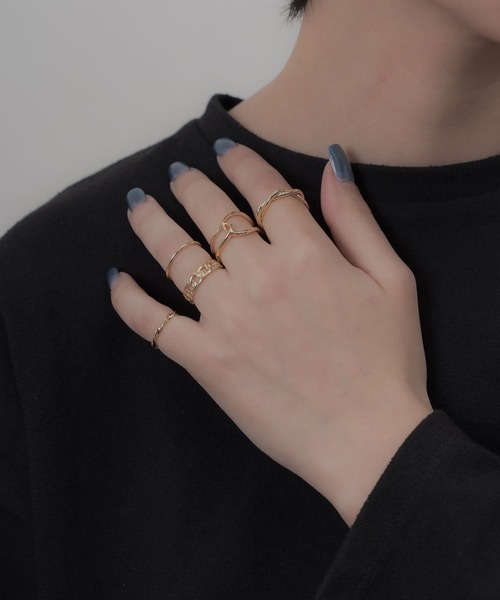 yu-ka（ユーカ）の「YU-KA:ミニマルリング 5本セット（リング・レディース・シルバー/ゴールド・FREE）」の6枚目の写真