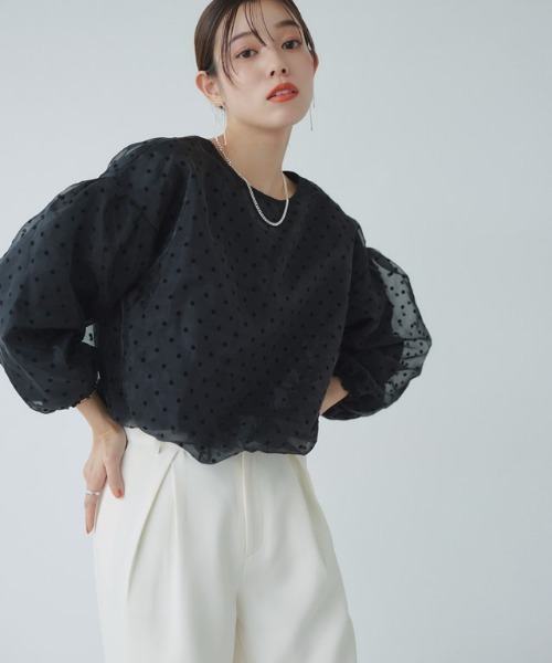 Pierrot(ピエロ)の「タックコクーンパンツ(その他パンツ・レディース・チャコール/アイボリー/ブラック・M/L)」の6枚目の写真