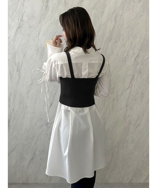 dazzlin（ダズリン）の「ダブルジップニットビスチェ（キャミソール・レディース・ブラック/オフホワイト/オレンジ・FREE）」の6枚目の写真